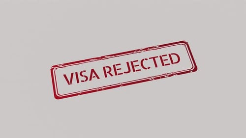 Visa Rejected Rubber Stamp with Distressed Ink Animation