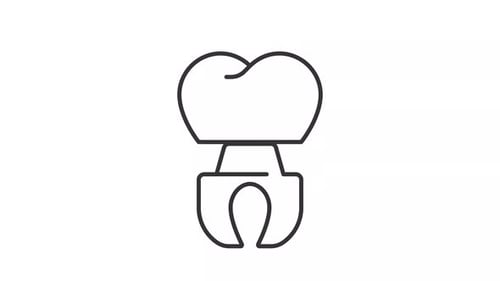 Animated Tooth Outline Icon for Medical Explanations