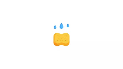 Water Drops Falling on Sponge Minimalist Animation