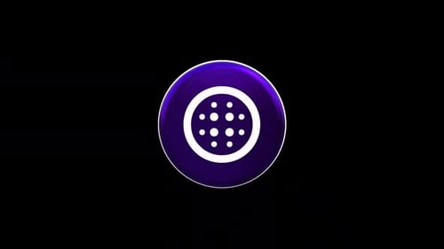 Abstract Purple Glowing Geometric Element Spinning Loop