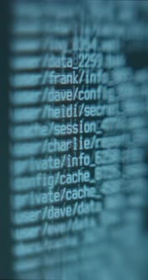 Chemins de fichiers sur un écran d'ordinateur