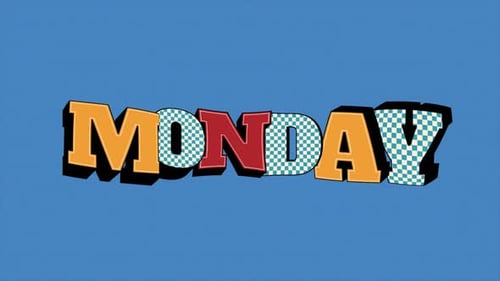 Vibrant Retro Animated Text for Days of the Week