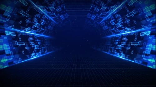 Futuristic Digital Tunnel Data Corridor Technology Background Futuristic Environment Visuals Network