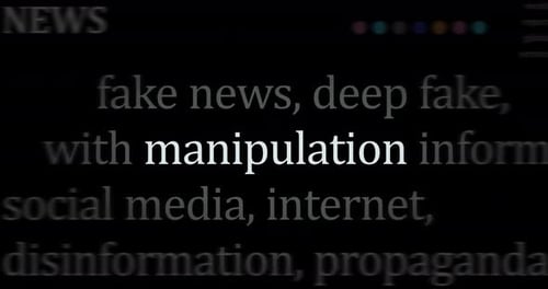 Manipulation disinformation and deep fake news headline news titles media seamless looped