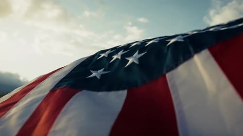 American Flag Blowing Proudly in the Wind