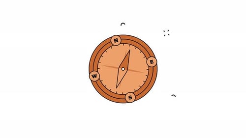 Outdoor compass for exploring nature. camping compass video animation