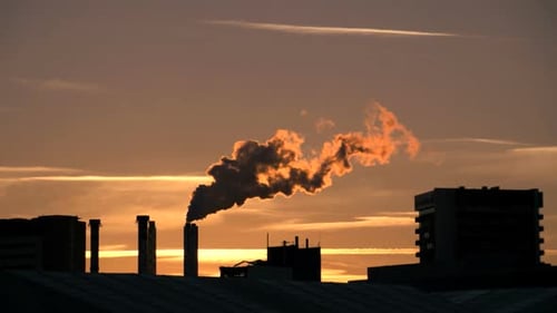 Industrial Factory Pollution Carbon Emission Smoke Clouds