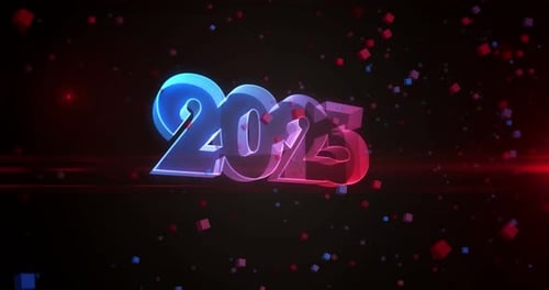 2025 year symbol loop digital concept