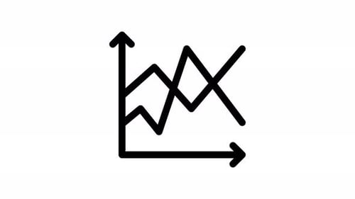 Animated Line Graph Icon for Data Visualization