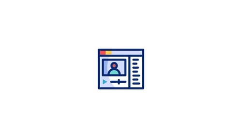 Animated Flat Design Video Player Icon