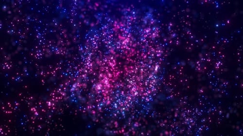 Glowing Pink Blue Particles Abstract Motion Background Loop