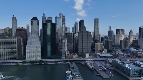 New York Cityscape Aerial View New York Downtown Skyline with Urban Skyscrapers