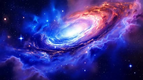 Stunning Nebula Galaxy Rotating in Deep Space Background