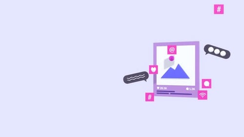 Social Media Post and Interaction Animation with Copy Space for Marketing.