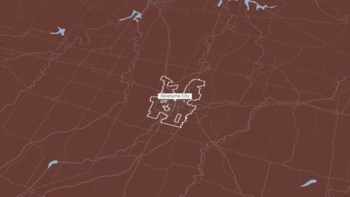 Rotating Map Of Oklahoma City, USA