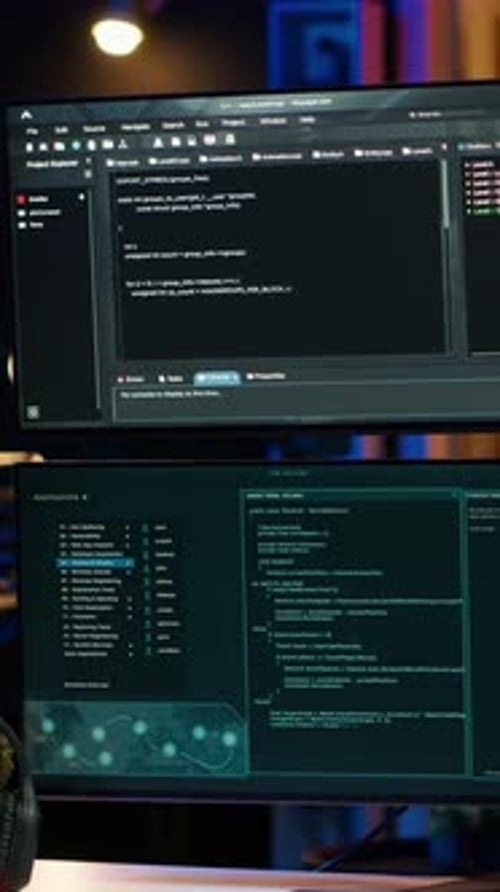 Computer Screens with Software Code Displayed