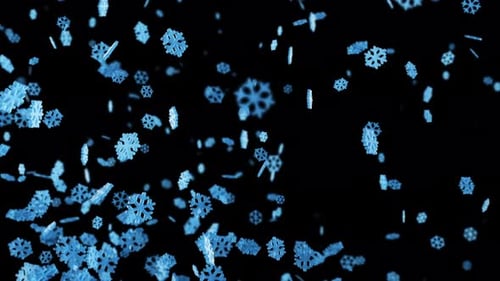 Falling Blue Snowflakes Particle Alpha Loop