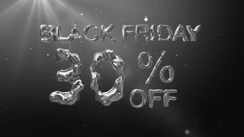 Fluid Metallic Black Friday Sale Text Title Animation
