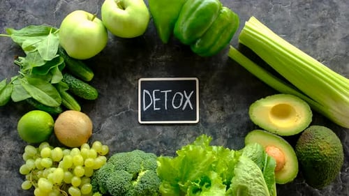 Green Foods for Detox Selective Focus
