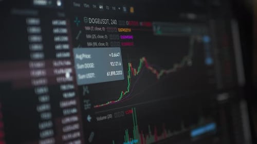 Stock Market Chart Displayed on Computer Screen