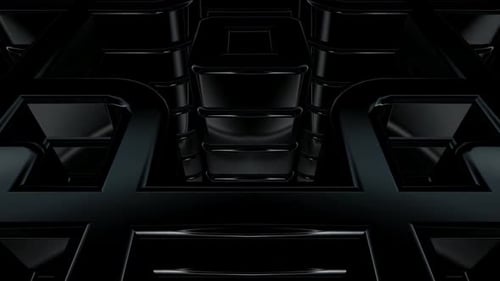 Abstract Dark 3D Geometric Grid Seamless Loop Background