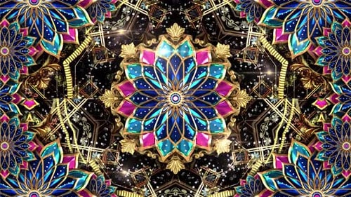 Vibrant Decorative Mandala Kaleidoscope Pattern Loop