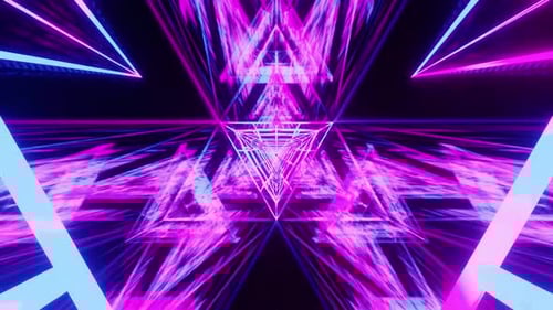 Newest Vj Loop Tunnel Background With Blue And Purple Triangle Show 4K