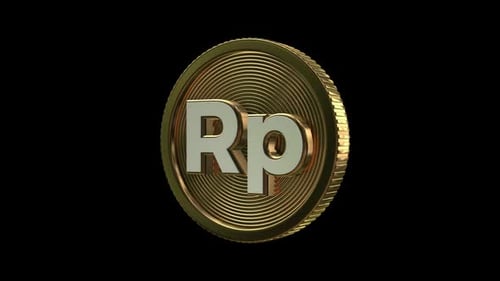 Alpha Coin Rupiah Rp Indonesia Uang Rotate Loop Money Bitcoin Crypto Shine Bank Economic Metal Gold