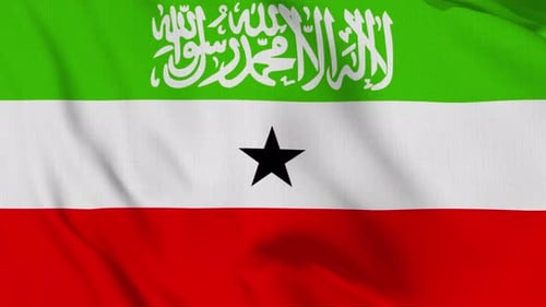 Somaliland Flag Waving Slowly Looped
