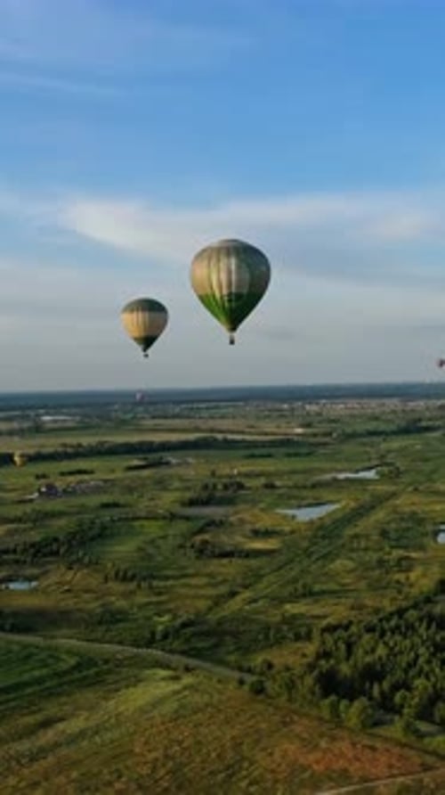 Hot air balloons. Amazing view of colorful hot air balloons