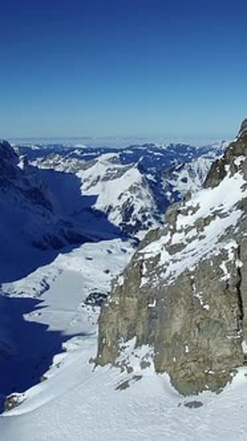 Snowy Mountain Peak on a Bright Winter Day