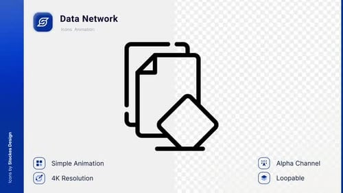 Minimalist Animated Data Network Document Icon