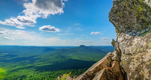 Timelapse of Moving Clouds From a Cliff