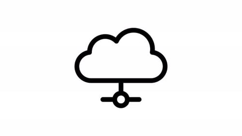 Flat Design Animated Cloud Network Connection Icon