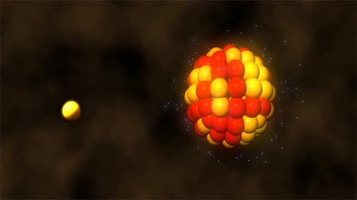 Kernspaltungsprozess, der die Freisetzung von Atomenergie und die Kettenreaktion veranschaulicht
