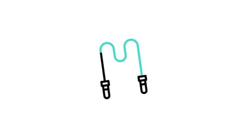 Animated Flat Design Skipping Rope Icon