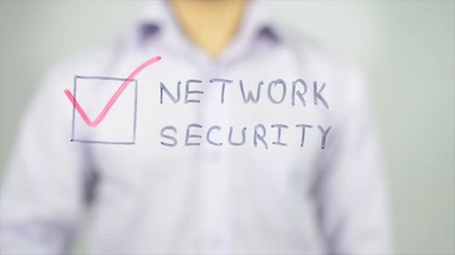 Network Security Checkmark Being Placed