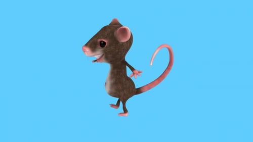 Fun 3D cartoon mouse dancing (with alpha channel)