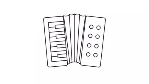 Minimalist Animated Accordion Icon Playing Seamless Loop