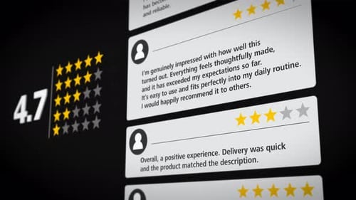 Animated Customer Reviews and Star Ratings Display