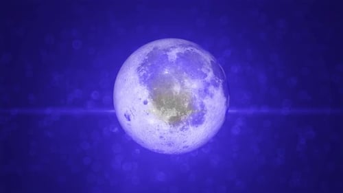 3d moon planet rotating 360 degree with soft blue lighting background. science and technology Vd 867