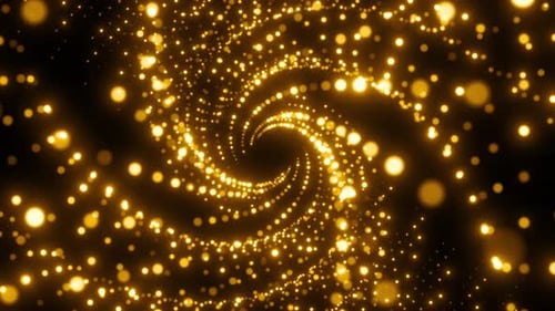Abstract Golden Particles Swirl Tunnel for Awards and Celebrations