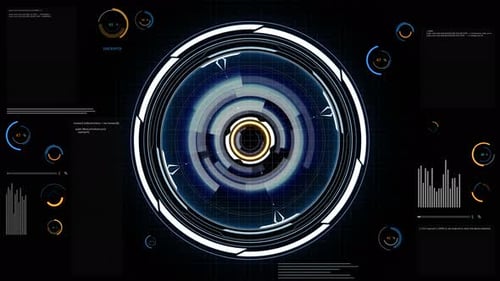 Creative Digital Business Interface 4k Udh Animation. Future And Media Concept. 3d Render