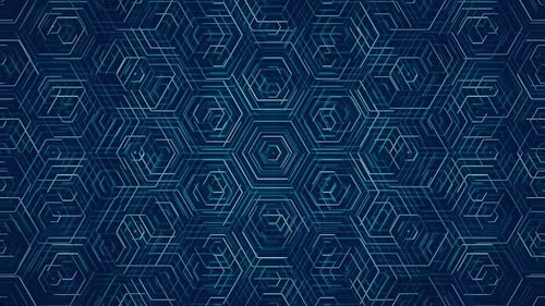 Blaue dynamische Sechsecke