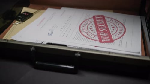 Confidential Documents in Black Briefcase