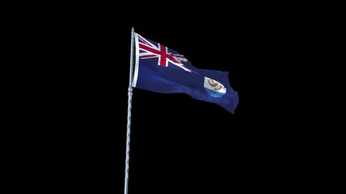 Realistic Anguilla Flag Waving in Wind with Alpha Channel