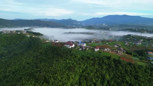 Aerial View Of Lake Como Town And Waterfront, Lombardy, Italy