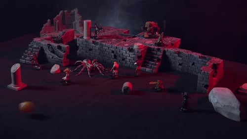 Miniaturen von Dungeons and Dragons im Schloss
