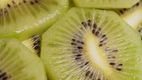 Vibrant Sliced Kiwi Fruit Macro Shot