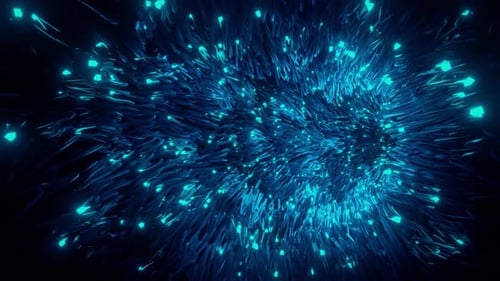 Abstract Blue Glowing Energy Burst Light Particles Dark Background Vidios Digital Futuristic Neon